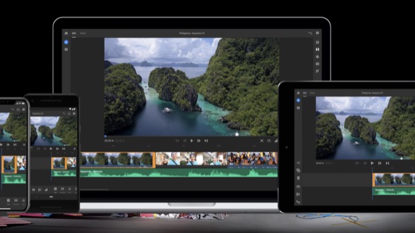Editing a video in CapCut on a phone and a laptop