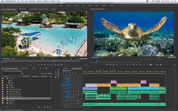 An Adobe Premiere Pro timeline mid-edit