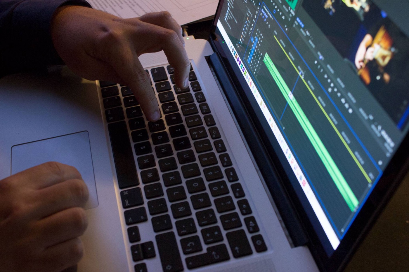 An edit suite mid-project
